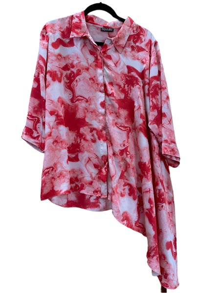 Silk Tunic #Dahlia_Marble_Red