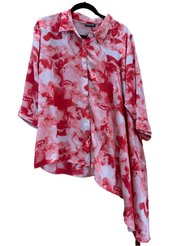 Silk Tunic #Dahlia_Marble_Red