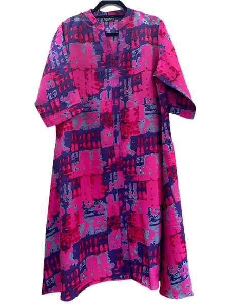 Silk Dress#Purple_Pink_Abstract