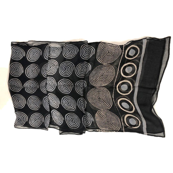 Chiffon Sheer #36 Black Ivory Gray