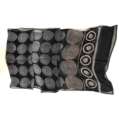 Chiffon Sheer #36 Black Ivory Gray