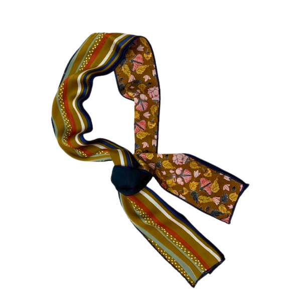 Silk Tubular #232_Floral_Mustard