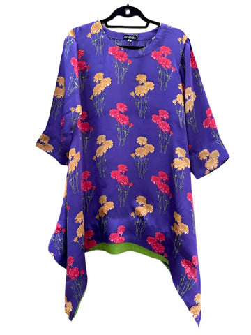 Silk Tunic #Leana_Purple_Floral