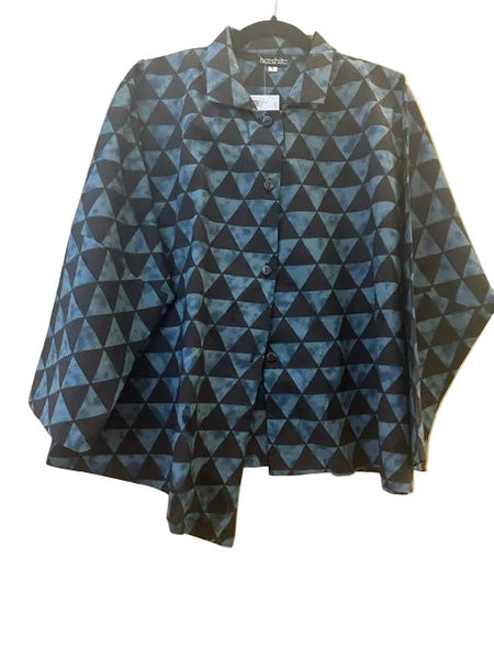 Mystic Shirt #Black and Blue Triangles_Small_Large
