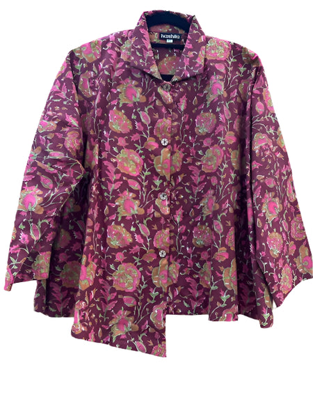 Mystic Shirt #Burgundy_Floral_Medley_XL