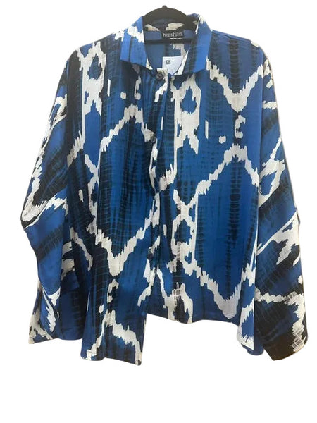 Mystic Shirt # Cobalt_Ikat_Small