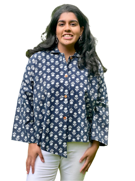 Mystic Shirt #Cotton_Navy_Floral