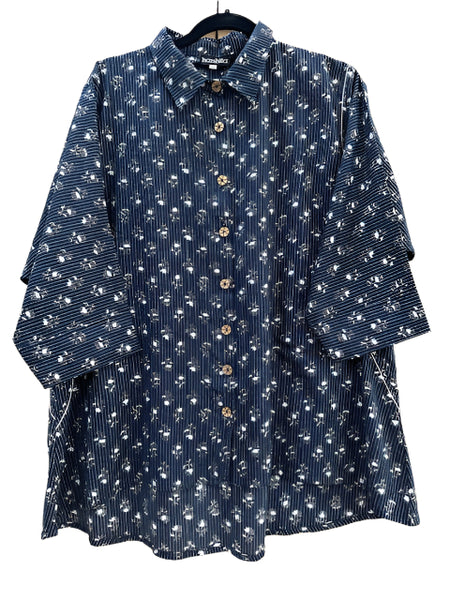 Mystic Shirt #Swing_Stripe_Blooms_XL