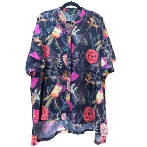 Mystic shirt - Mystic Shirt #Swing_Black_Abstract_Roses_Small/Medium