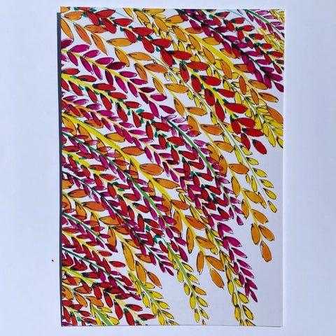 Hand Painted Orange Multi Leaf