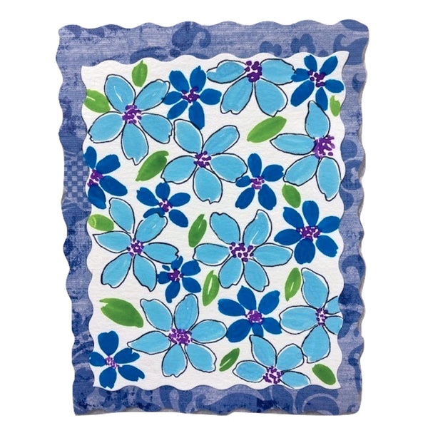 Hand Painted Aqua Daisy