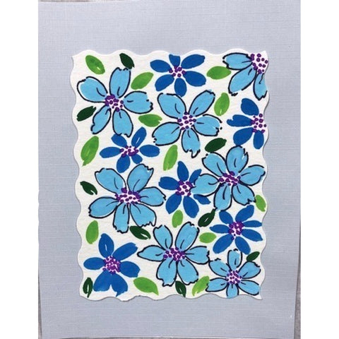 Hand Painted Blue Daisy