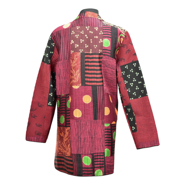 Quilted Silk Vest #25 Maroon