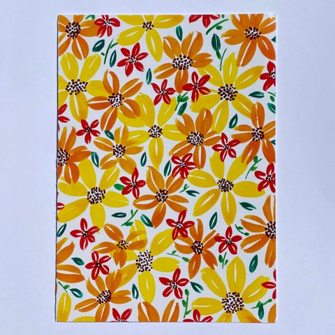 Hand Painted Multi Yellow Floral