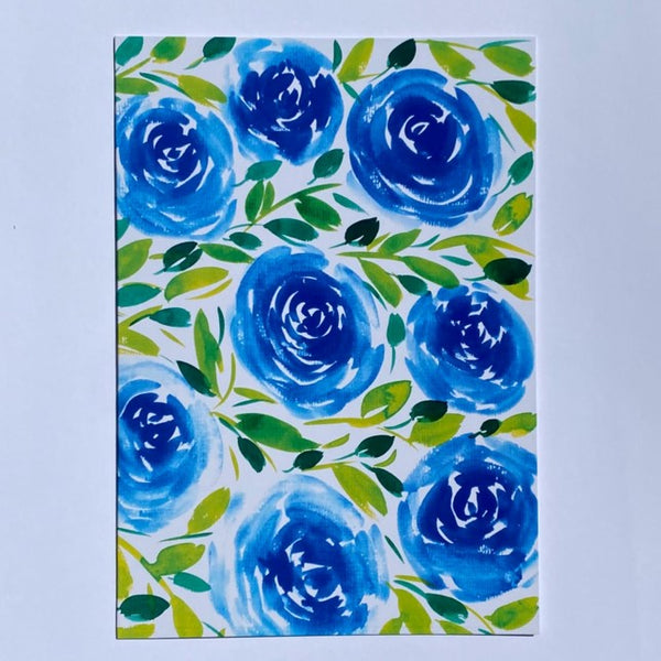 Hand Painted Baby Blue Peony