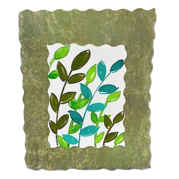 Hand Painted Green Branches