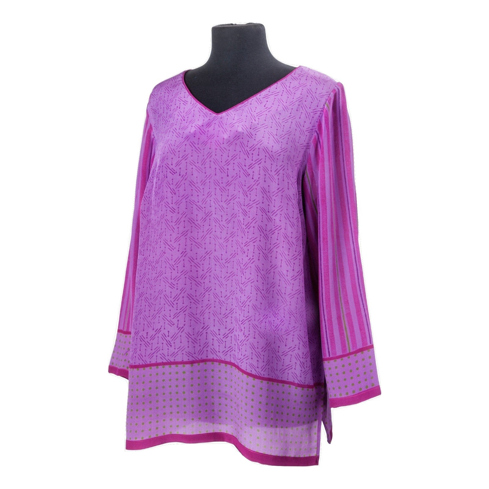Unique hand block printed Silk Dresses on silk crepe - Harshita Silk Tunics  - Harshita Designs