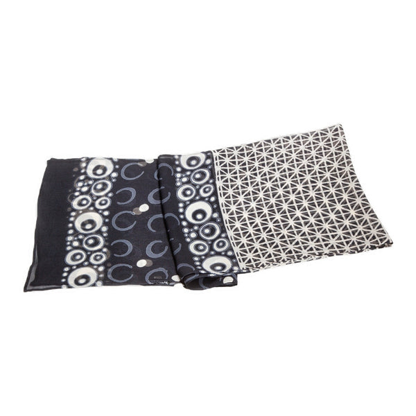 Chiffon Sheer #92 Black Ivory Gray