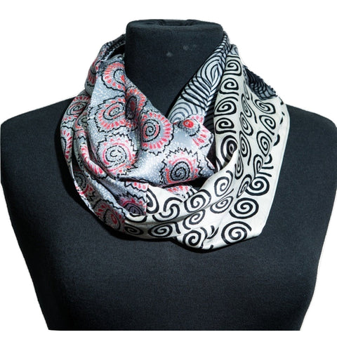 Infinity Scarves #13 Charcoal Zebra Steelgray