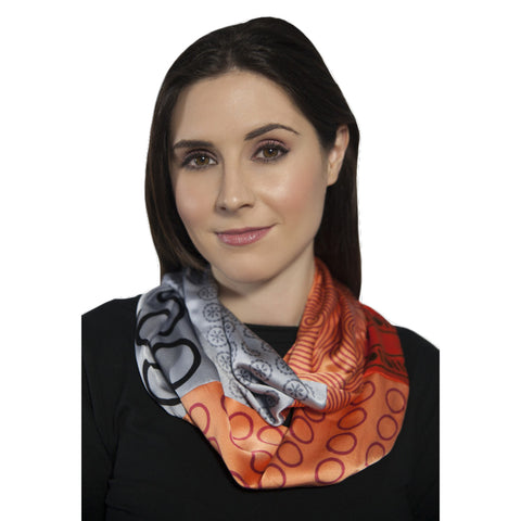 Infinity Scarves #7 Coral Charcoal
