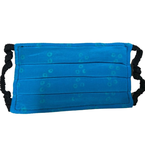 Elastic Pleated Mask in Aqua Circle