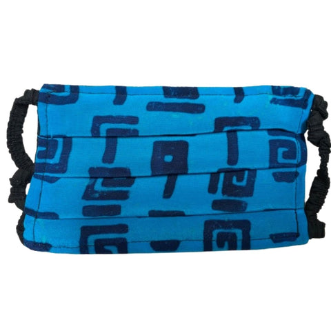 Elastic Pleated Mask in Aqua Square