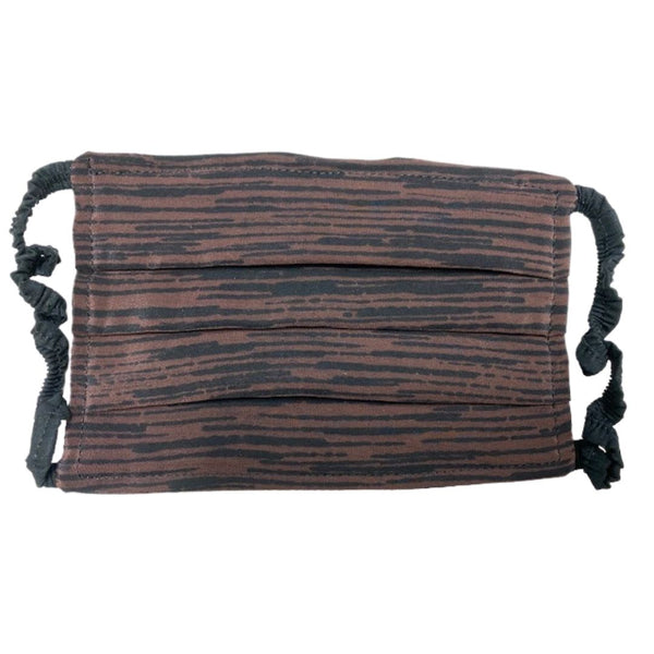 Elastic Pleated Mask in Brown Bark