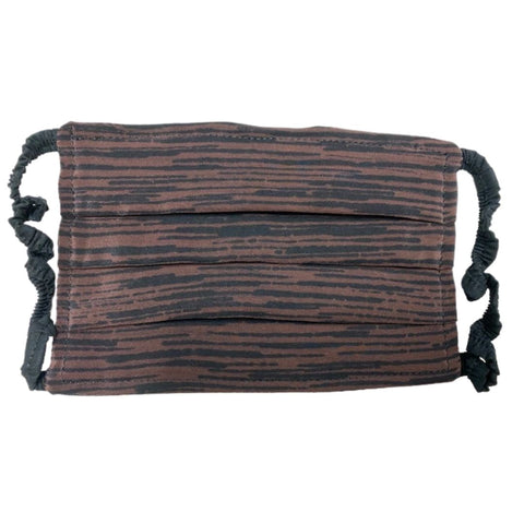 Elastic Pleated Mask in Brown Bark