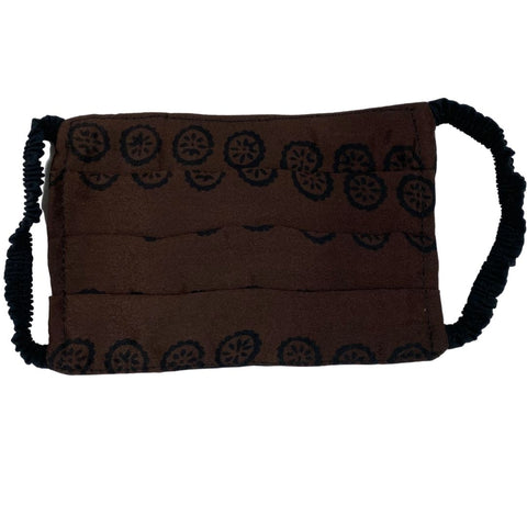 Elastic Pleated Mask in Brown Insignia