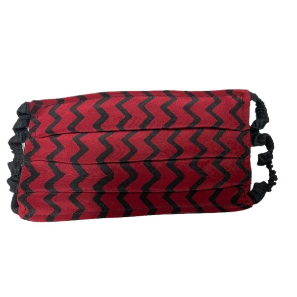 Elastic Pleated Mask in Ladybug Zigzag