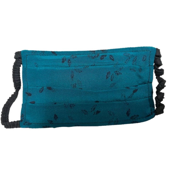 Elastic Pleated Mask in Teal Fresco