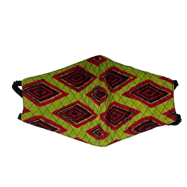 Quilted Elastic Mask in Watermelon Diamond