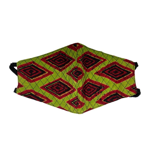 Quilted Elastic Mask in Watermelon Diamond