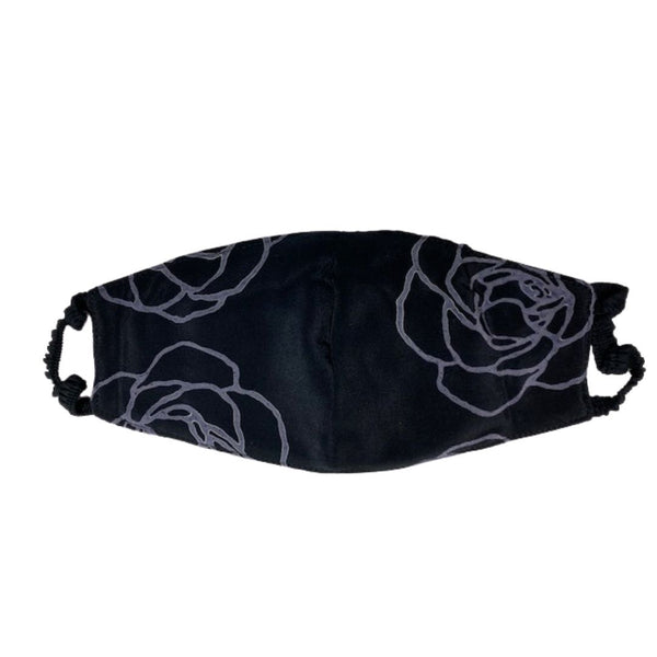 Elastic Mask in Black/Gray Rose