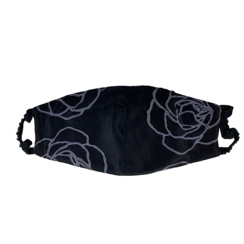 Elastic Mask in Black/Gray Rose