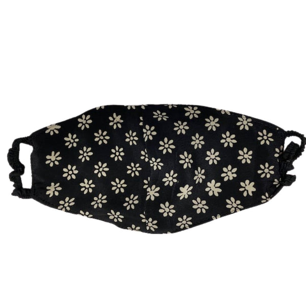 Elastic Mask in Black/Ivory Daisy