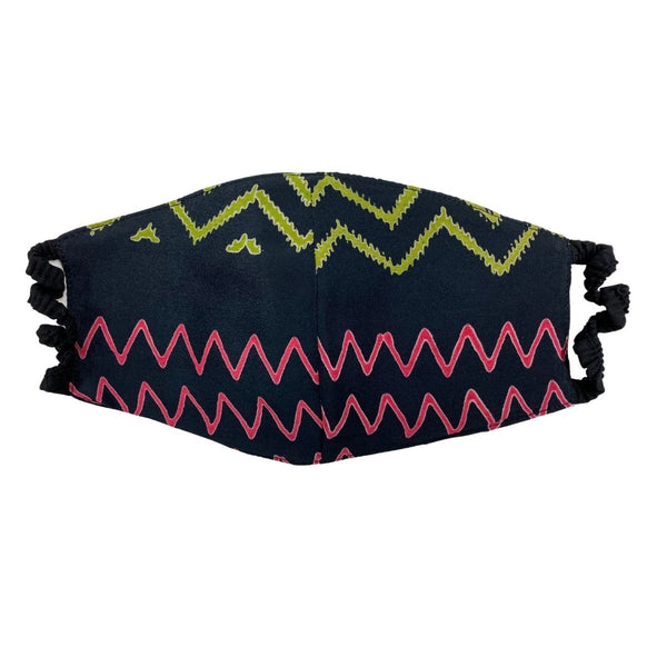 Elastic Mask in Lime/Coral Zigzag
