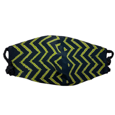Elastic Mask in Lime Zigzag