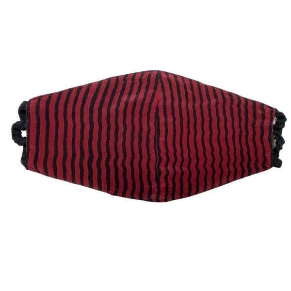 Elastic Mask in Sangria Stripe