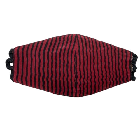 Elastic Mask in Sangria Stripe