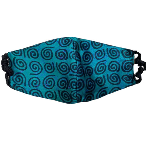 Elastic Mask in Teal Whorl