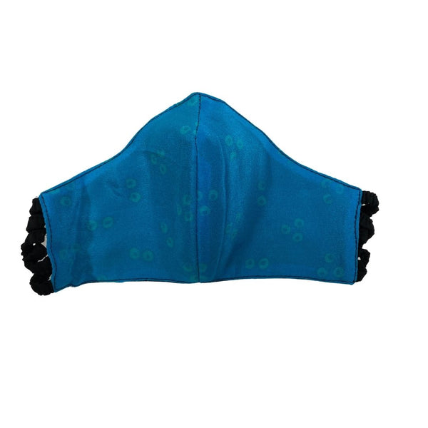 Peaked Elastic Mask in Aqua Circles