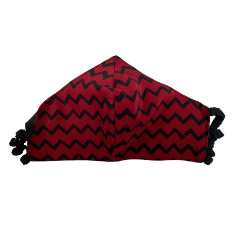 Peaked Elastic Mask in Ladybug Zigzag