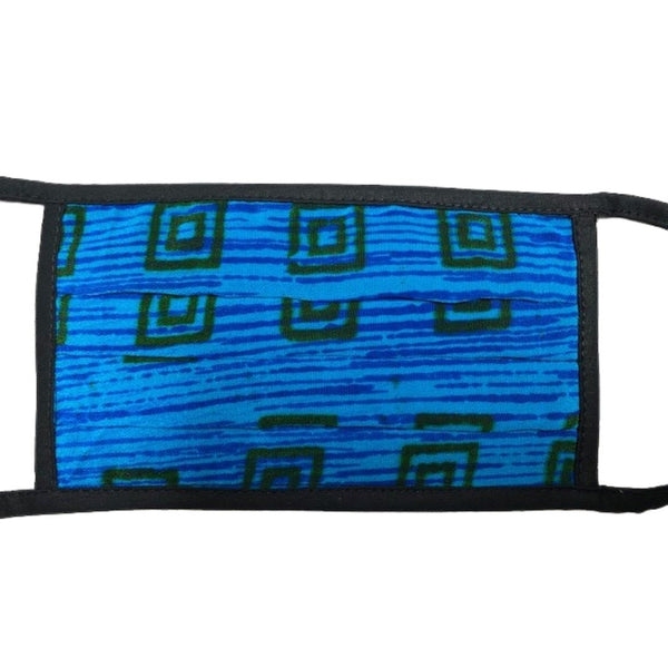 Tie-On Mask in Aqua Square