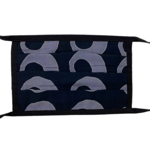 Tie-On Mask in Black/Ivory/Gray Bead