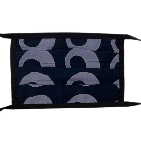 Tie-On Mask in Black/Ivory/Gray Bead