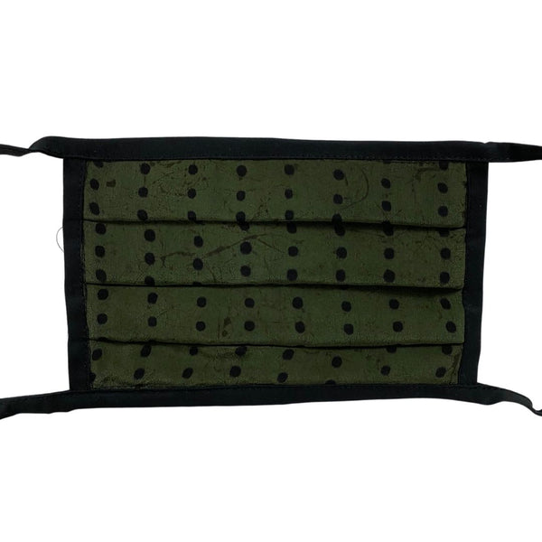 Tie-On Mask in Moss Dots