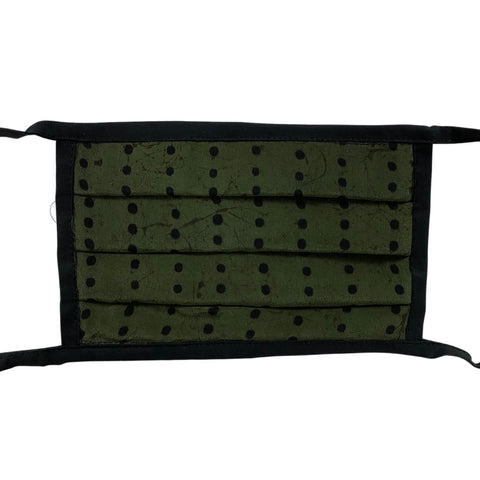 Tie-On Mask in Moss Dots
