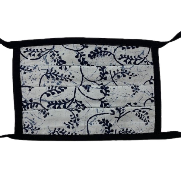 Tie-On Mask in Zebra Vines