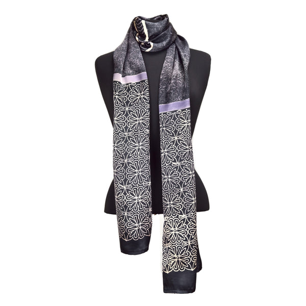 Silk Charmeuse Solo #117 Black Ivory Grey